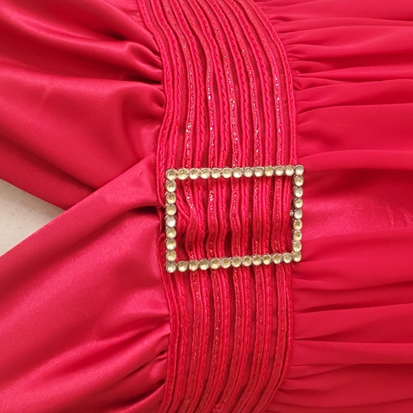 Maria Bonita Long Spaghetti Strap Dress Red Small - Picture 3 of 10